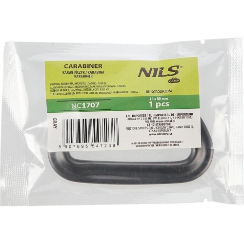 NC1707 GRAY CARABINER 12 KN NILS CAMP