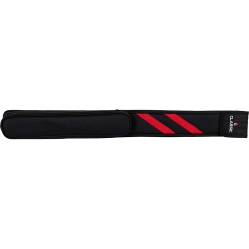 Mīkstais futrālis biljarda kijai, Classic Stripes, melns-sarkans, 1/1, 83 cm