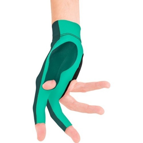 Billiard Glove, Predator Second Skin, 3-Finger, grün-teal, to wear on right hand, S&M
