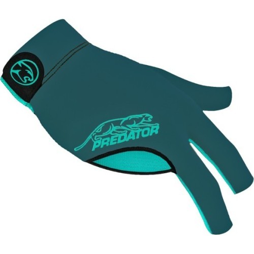 Biljarda cimds Predator Second Skin, 3 pirkstu, zaļgani zils, labajai rokai, L&XL