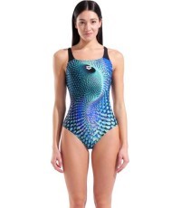 Женский купальник Peacock Swim Pro Back, зелёно-чёрный, 36 - 555