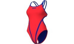 Sieviešu peldkostīms Arena Solid Double Cross Back Sunset-Neon Blue 34 - 458