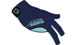 Billiard Glove, Predator Second Skin, 3-Finger, blue-teal, to wear on right hand, L&XL