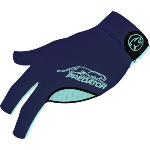 Billiard Glove, Predator Second Skin, 3-Finger, blue-teal, to wear on left hand, L&XL