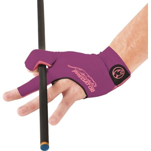 Billiard Glove, Predator Second Skin, 3-Finger, purple-pink, to wear on left hand, L&XL