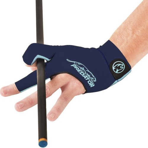 Billiard Glove, Predator Second Skin, 3-Finger, blue-teal, to wear on left hand, S&M