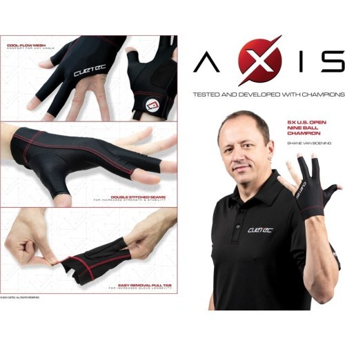 Бильярдная перчатка Cuetec Axis, 3 пальца, Ghost Edition, на левую руку, L