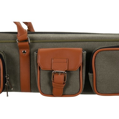 Mīksts futrālis biljarda kijai Classic Pocketstyle, zaļš-brūns, 3/5, 85 cm