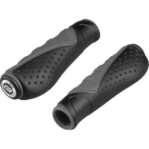 FORCE handlebar grips (rubber, black/grey)