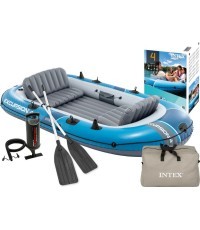 Piepūšamā laiva Intex Excursion 4, 4 personām, ar pumpi, 2 airi un soma 66324