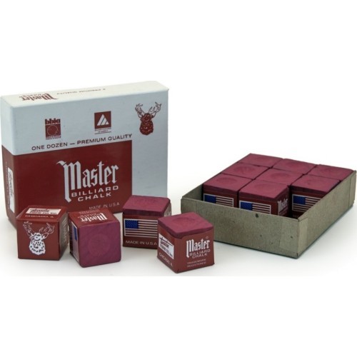 Бильярдный мел Master, бордовый, 12 шт.