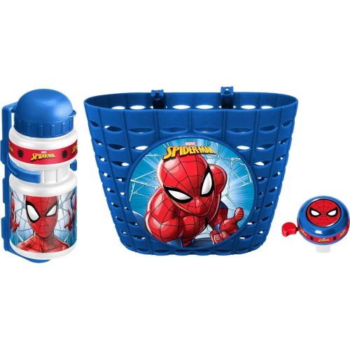 Велосипедный набор Spiderman (корзина, бутылка для воды, звонок)