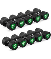 Poliuretāna fiksēto hanteļu komplekts 40–50 kg (solis 2,5 kg) 450 kg – UpForm