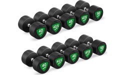Poliuretāna fiksēto hanteļu komplekts 40–50 kg (solis 2,5 kg) 450 kg – UpForm
