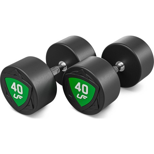 Poliuretāna fiksēto hanteļu komplekts 40–50 kg (solis 2,5 kg) 450 kg – UpForm