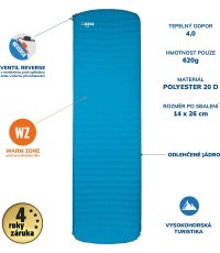 Самонадувающийся коврик Yate Alpin, 3,8 см – синий/серый