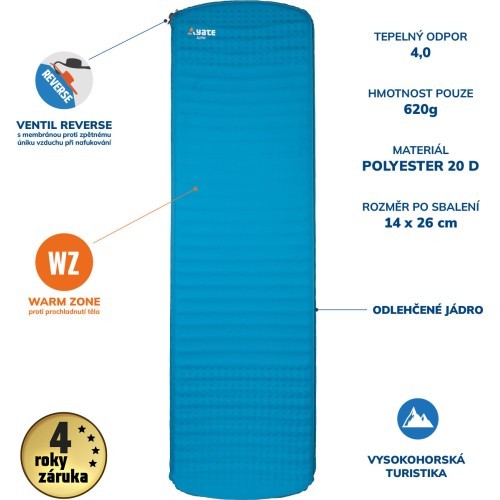 Self-Inflating Mat Yate Alpin, 3,8 cm - Blue/Grey