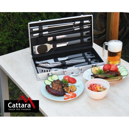Cattara Gray Line grilēšanas rīku komplekts - 11 gab., alumīnija korpuss