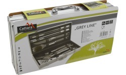 Barbecue Tools Set Cattara Gray Line - 11pcs, Aluminium Case