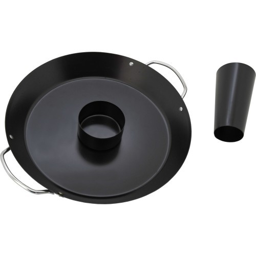 Grill stand for chicken with pan