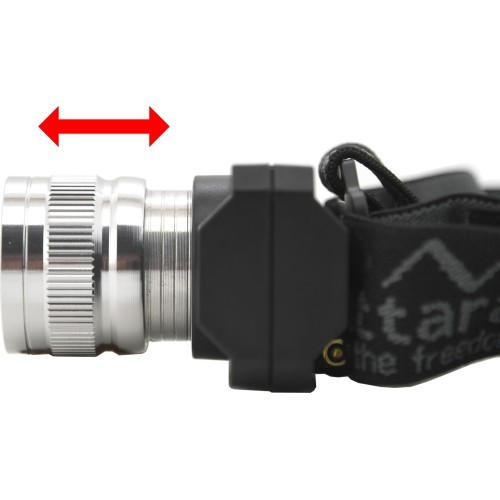 Galvas lukturis SCORPION 90 lm XPE ZOOM uzlādējams