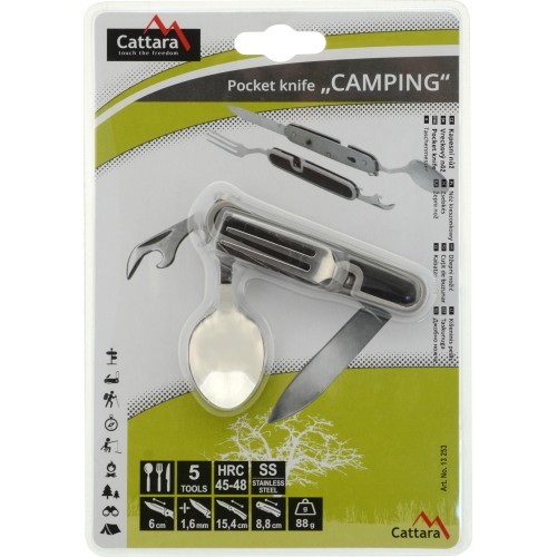 Folding knife with cutlery tool Cattara CAMPING, 9 cm