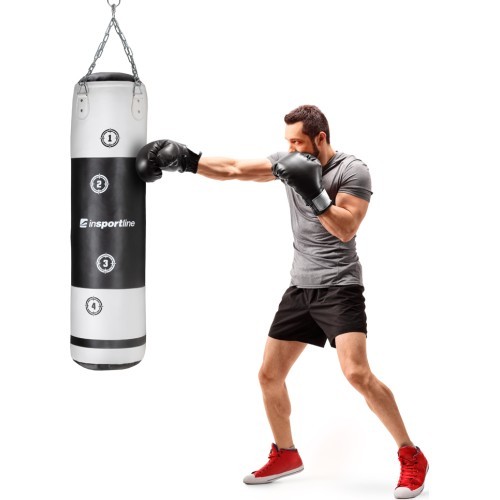 Боксерский мешок inSPORTline Robkin 120 x 35 cm - Черный/белый