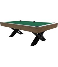 Biljarda galds Pool X-con, 8 ft, pelēks ozols, Club Cloth dzelteni zaļš