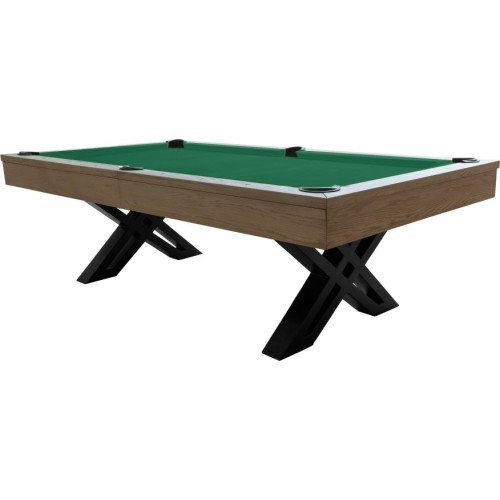 Biljarda galds Pool X-con, 8 ft, pelēks ozols, Club Cloth dzelteni zaļš