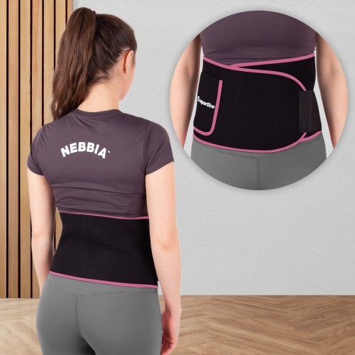Neoprēna josta inSPORTline Waistpire - Rozā