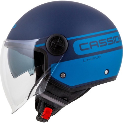 Motorcycle Helmet Cassida Handy Plus Linear Pearl Matte Blue/Dark Blue