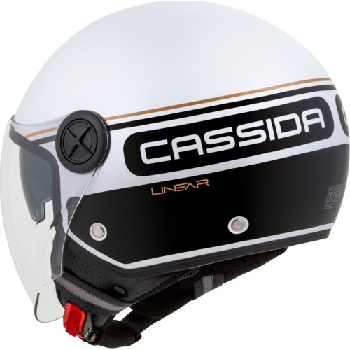 Motorcycle Helmet Cassida Handy Plus Linear Pearl White/Black/Gold