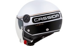 Motorcycle Helmet Cassida Handy Plus Linear Pearl White/Black/Gold