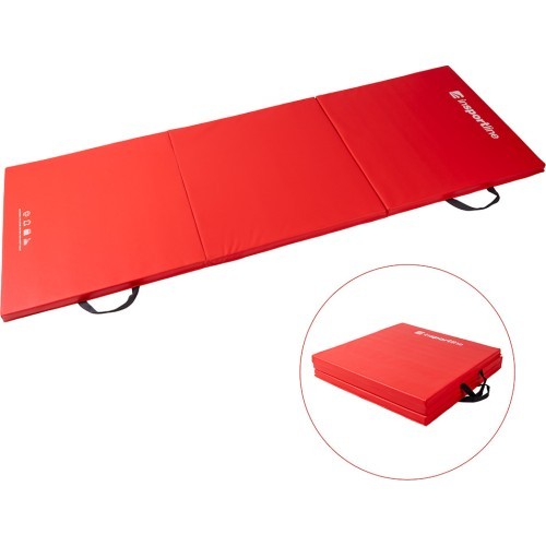 Folding Gymnastics Mat inSPORTline Trifold 195 x 90 x 5 cm - Red