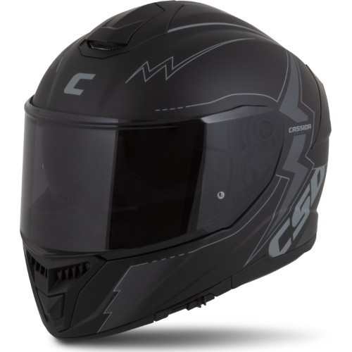 Motocikla ķivere Cassida Integral GT 2.1 Flash, matēti melna / tumši pelēka