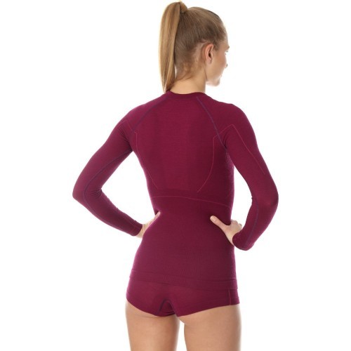 Женская футболка с длинным рукавом Brubeck Active Wool, черная
