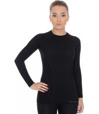 Brubeck Active Wool women's long sleeve shirt, black - Black