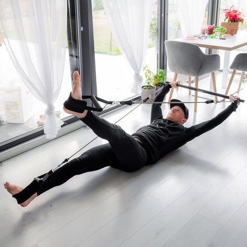 Pilates nūja ar pretestības gumijām un durvju stiprinājumu inSPORTline Ancairo