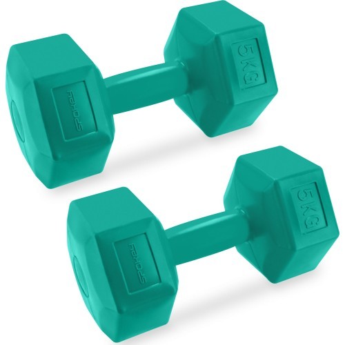Set of hexagonal dumbbells 2x5 kg Spokey MONSTER