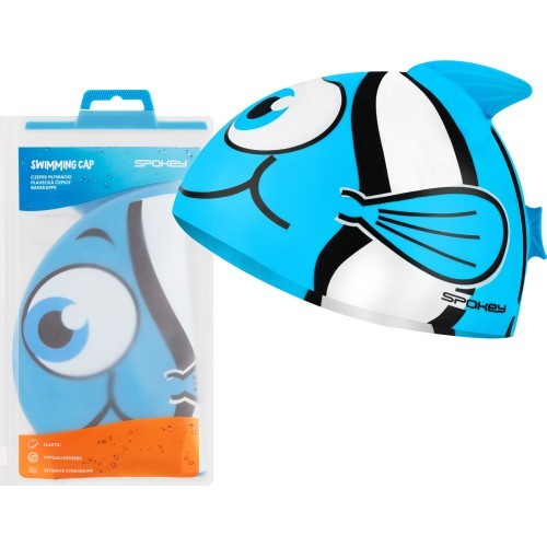 Силиконовая шапочка для плавания синяя Spokey Rybka Marlin