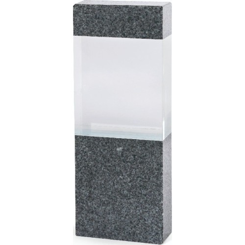 Stikla balva Z2306 Akmens - 20cm - Sudrabs