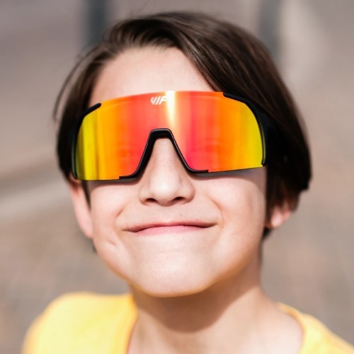 Polarizētas sporta saulesbrilles VIF One Kids, melnas ar sarkanu