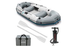 Ponton dmuchany Mariner 3 dla 3 osób wiosła pompka uchwyty na wędkę i silnik INTEX 68373