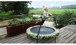 EXIT Tiggy Junior trampoline with bar ø140cm - black/green