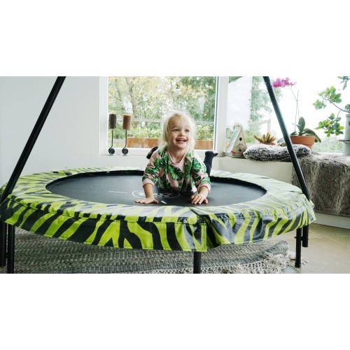 EXIT Tiggy Junior batuts ar rokturi ø140 cm, melns/zaļš