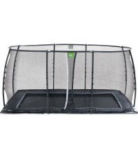 EXIT Dynamic iegremdējamais batuts 244x427 cm ar drošības tīklu – melns