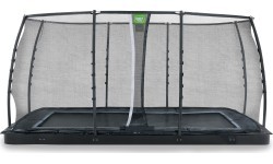 EXIT Dynamic ground level trampoline 244x427cm with safety net - black