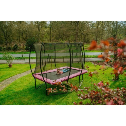 EXIT Silhouette trampoline 214x305cm - pink Outdoor Rectangular Coil spring Above ground trampoline