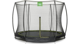 EXIT Silhouette ground trampoline ø244cm with safety net - black Outdoor Round Coil spring Sunken trampoline