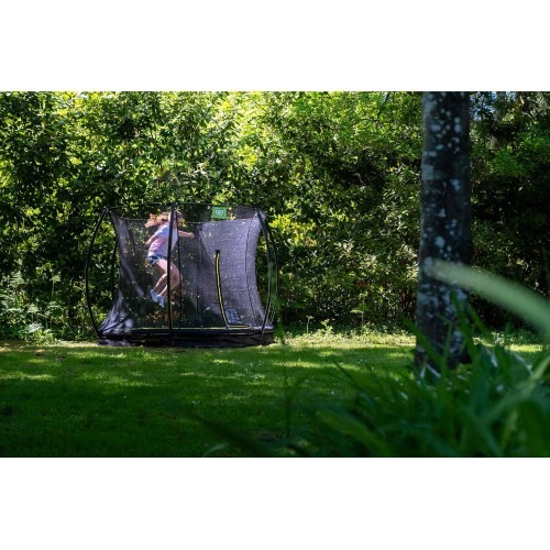 EXIT Silhouette iegremdējamā batuts ø244 cm ar drošības tīklu – melns